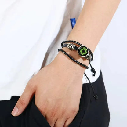 1/2Pcs Sun Moon Bracelet Luminous Adjustable Black Braided Romantic Bracelets for Friend Girlfriend Friendship Birthday Gifts