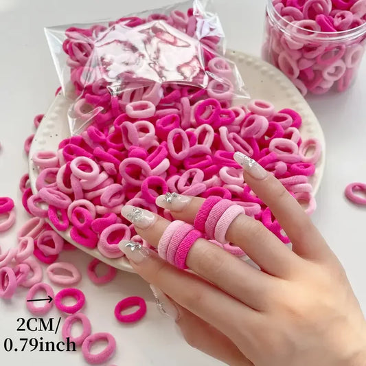 50-100Pcs Ealstic Basic Hair Ties Girls Ponytail Hold Scrunchie Rubber Band Kids Fashion Hair Band Accessories Suitable As Gift