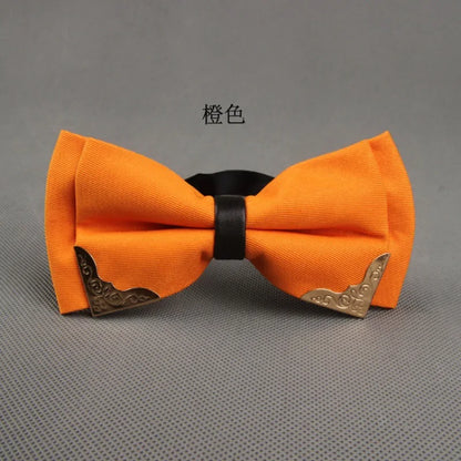Men's Solid Black White Bow Ties Formal Dress Wedding Bowties For Men Women Leisure Metal Bling Butterfly Bowknot Banquet Cravat