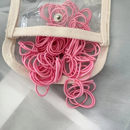 50-100Pcs Ealstic Basic Hair Ties Girls Ponytail Hold Scrunchie Rubber Band Kids Fashion Hair Band Accessories Suitable As Gift